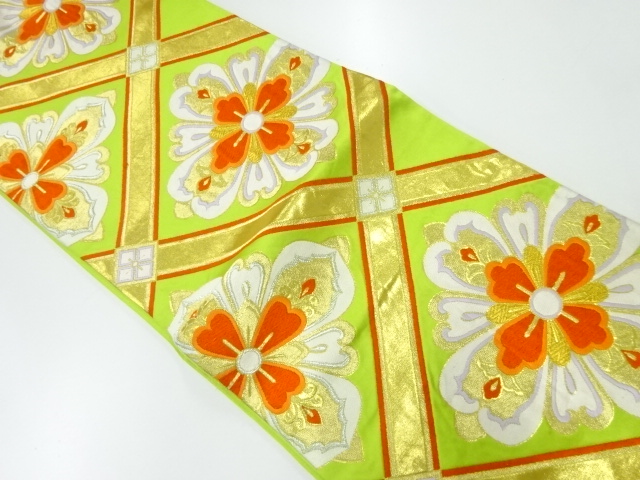 アンティーク　襷に花模様織り出し袋帯（材料）